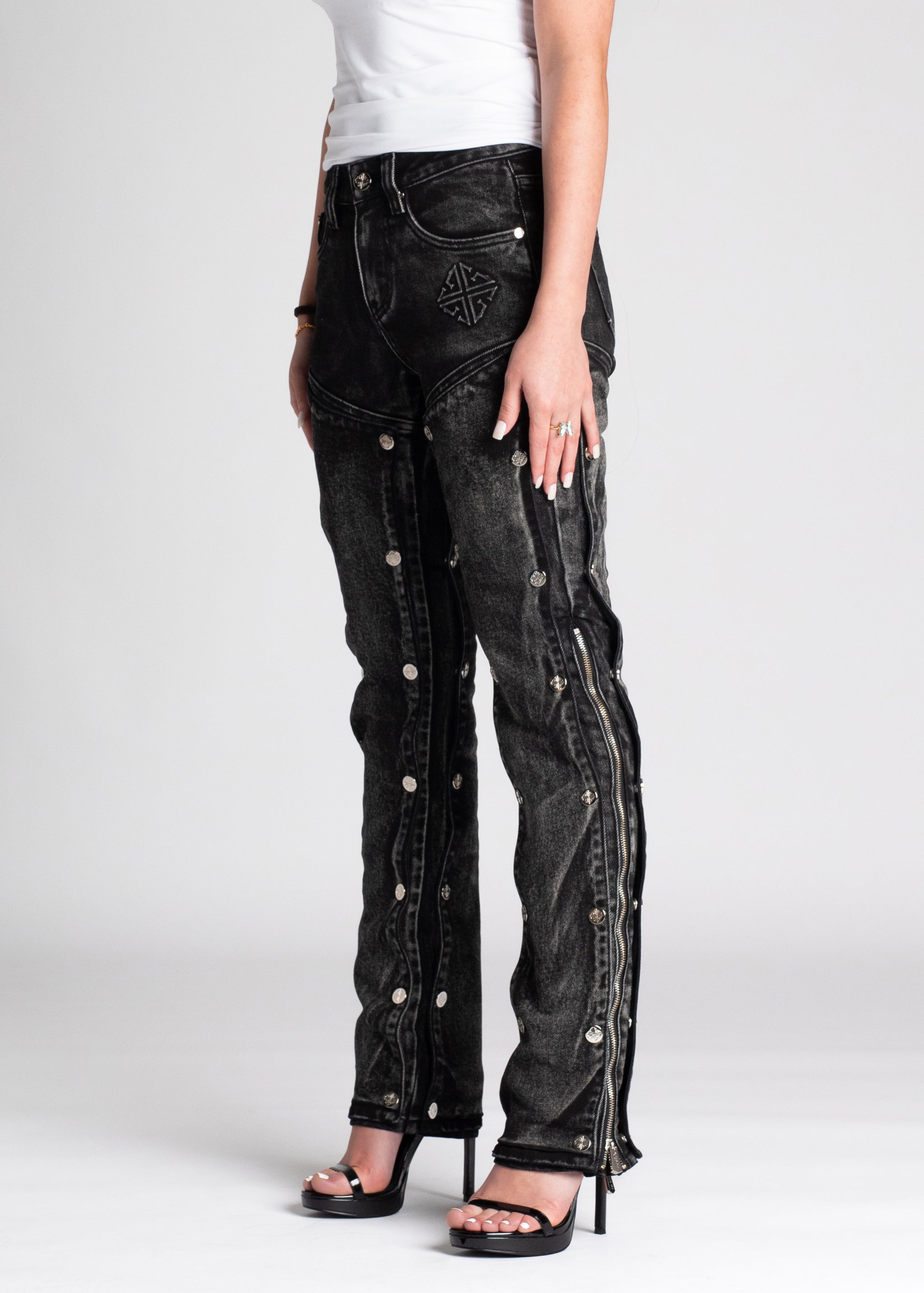 Iron Grey Panels Denim