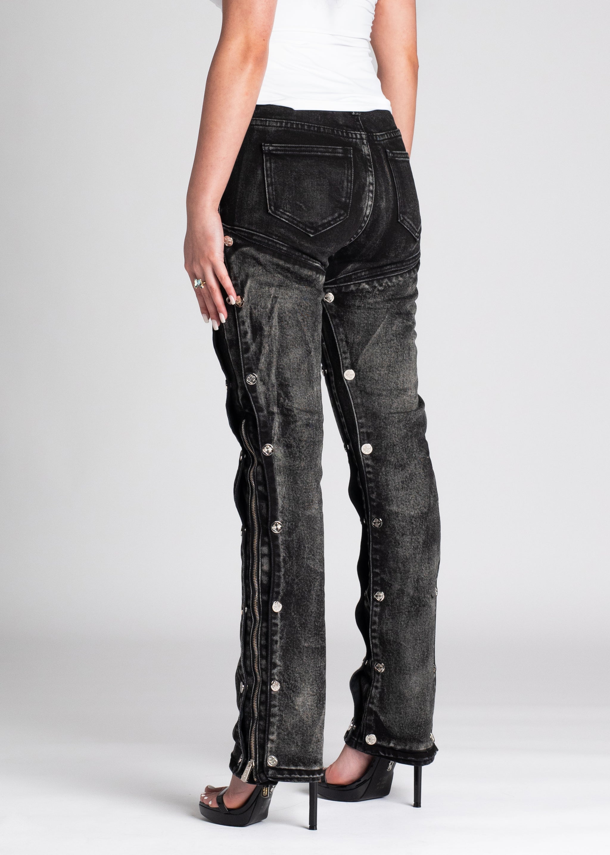 Iron Grey Panels Denim