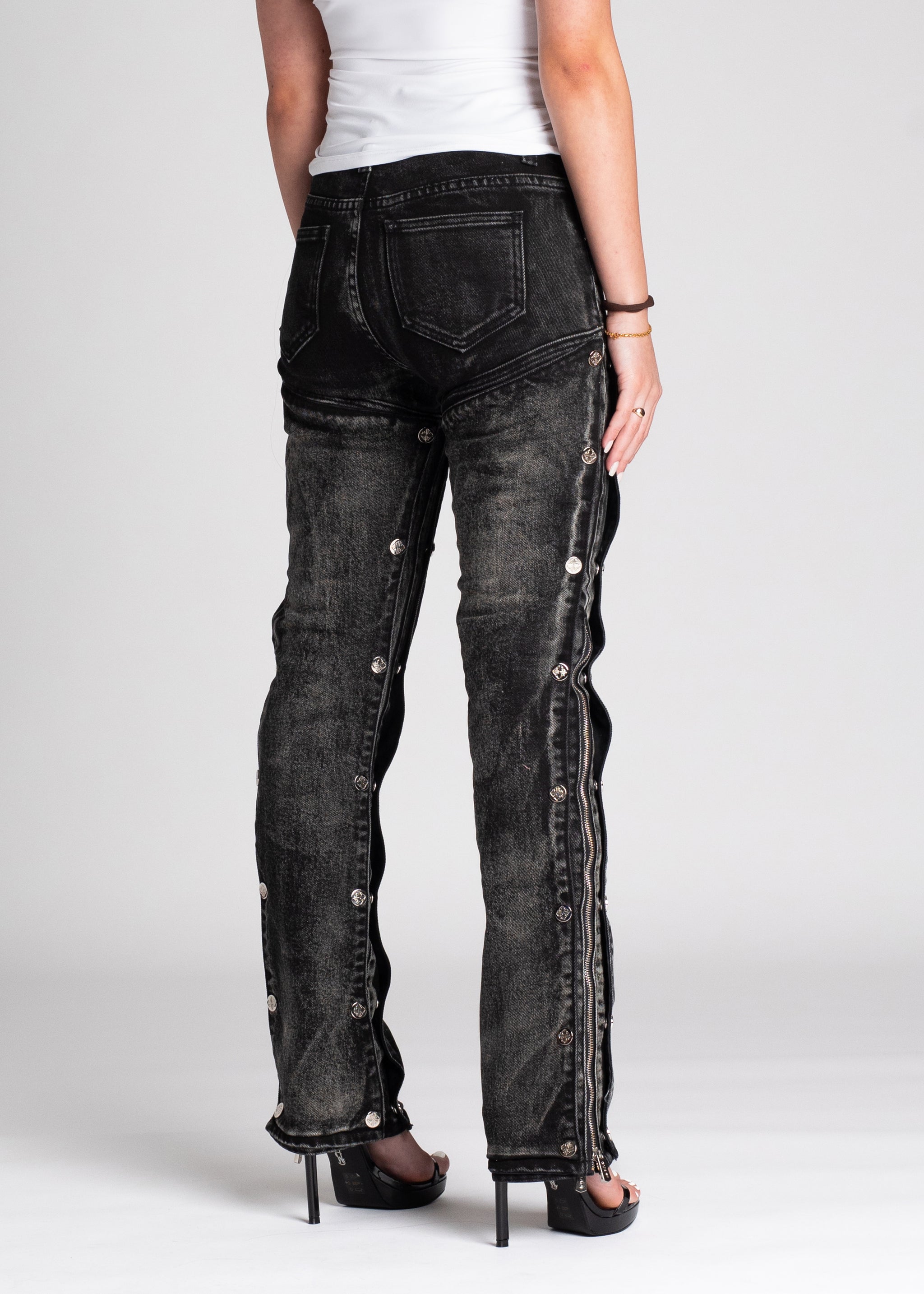 Iron Grey Panels Denim