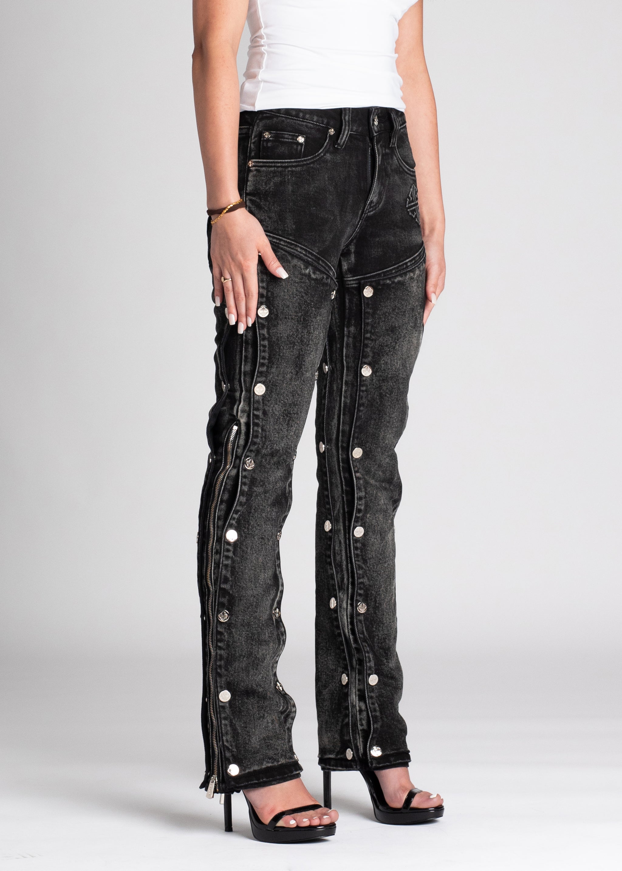 Iron Grey Panels Denim