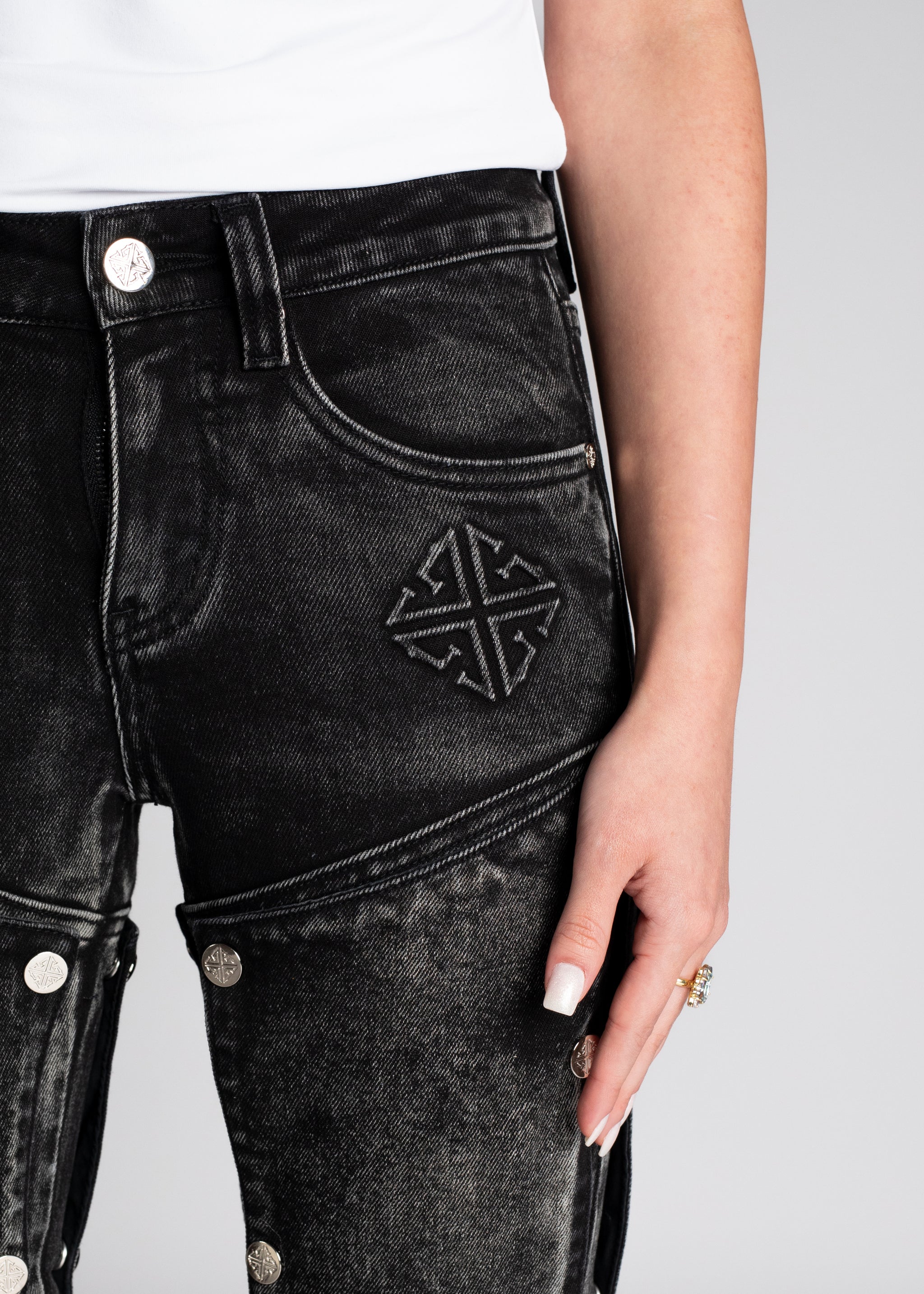 Iron Grey Panels Denim