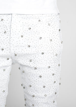 Ghost White Embellished Denim
