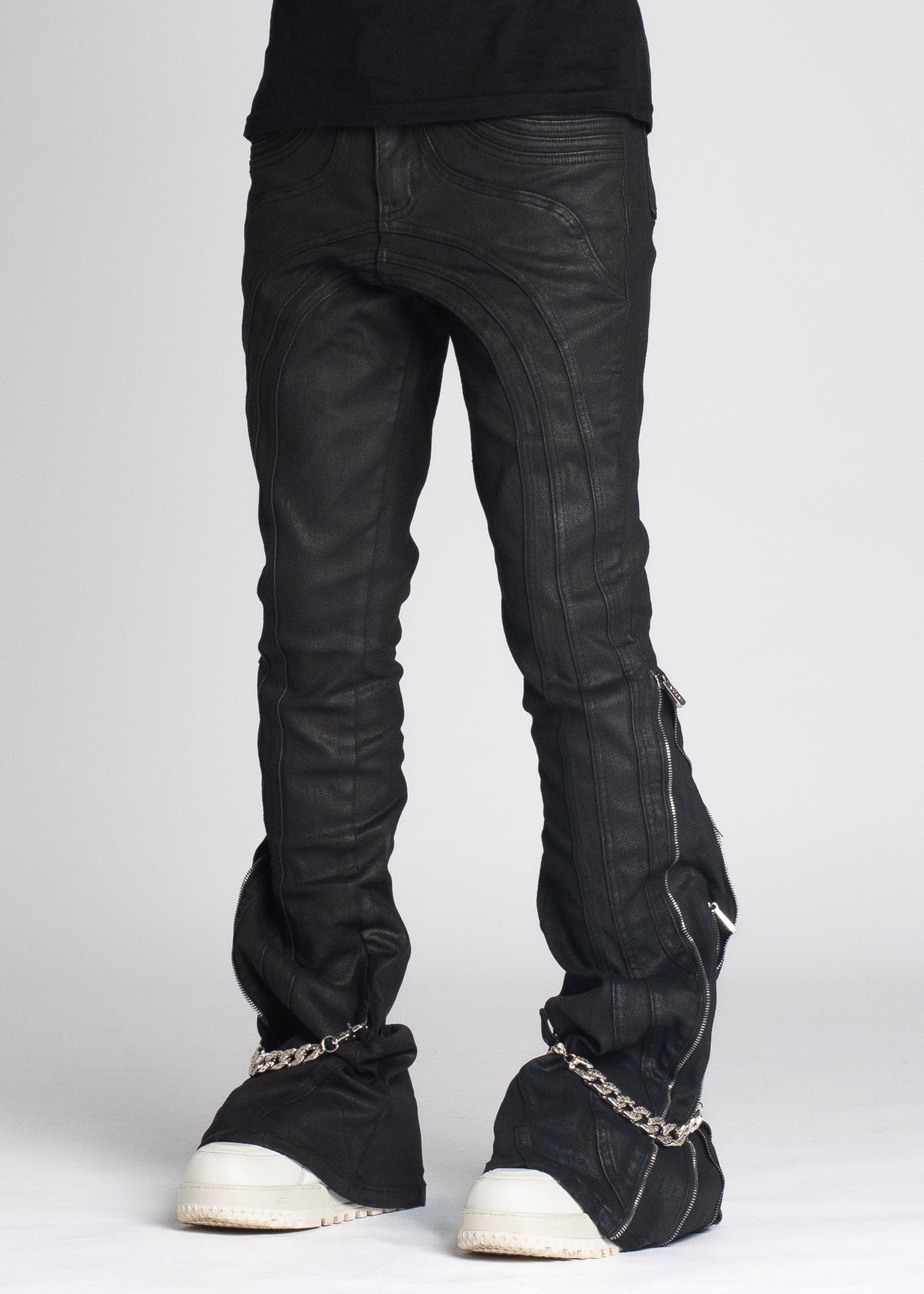 Obsidian Black Icon Embellished Denim - Guapi Clothing