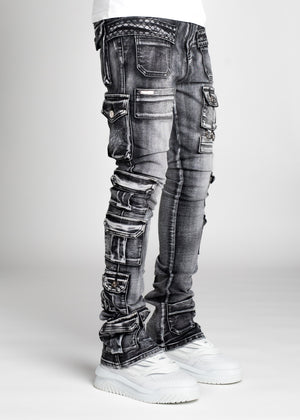 Iron Grey Tactical Stacked Denim