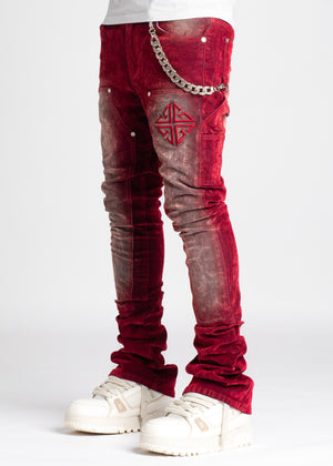 Velvet Red Carpenter Stacked Denim