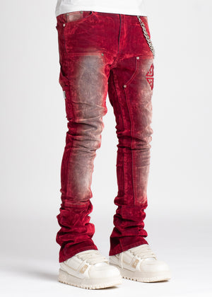 Velvet Red Carpenter Stacked Denim