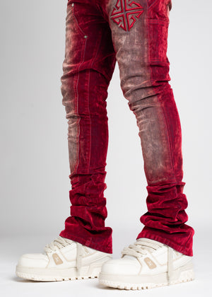 Velvet Red Carpenter Stacked Denim