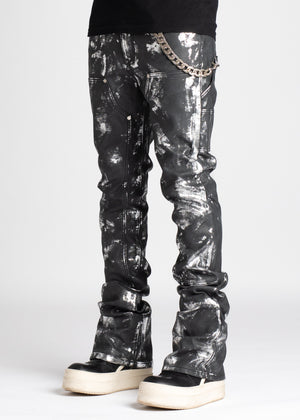 Obsidian Black Leather Carpenter Pants