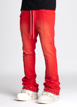 Crimson Red Piercing Sweat Pants