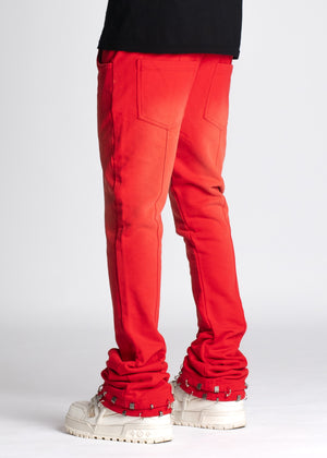 Crimson Red Piercing Sweat Pants