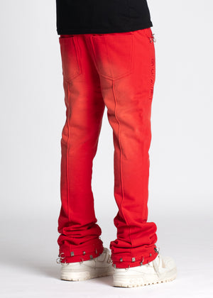 Crimson Red Piercing Sweat Pants
