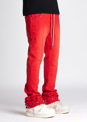 Crimson Red Piercing Sweat Pants