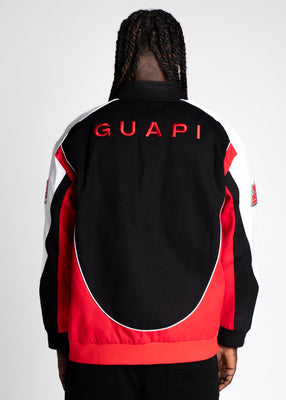 ◇GUAPI◇BLOOD RED EMBELLISHED DENIM JACKET Blood Red