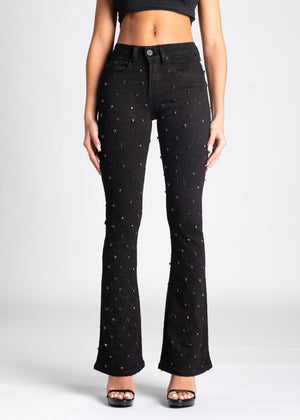 All Black Embellished Skinny Denim