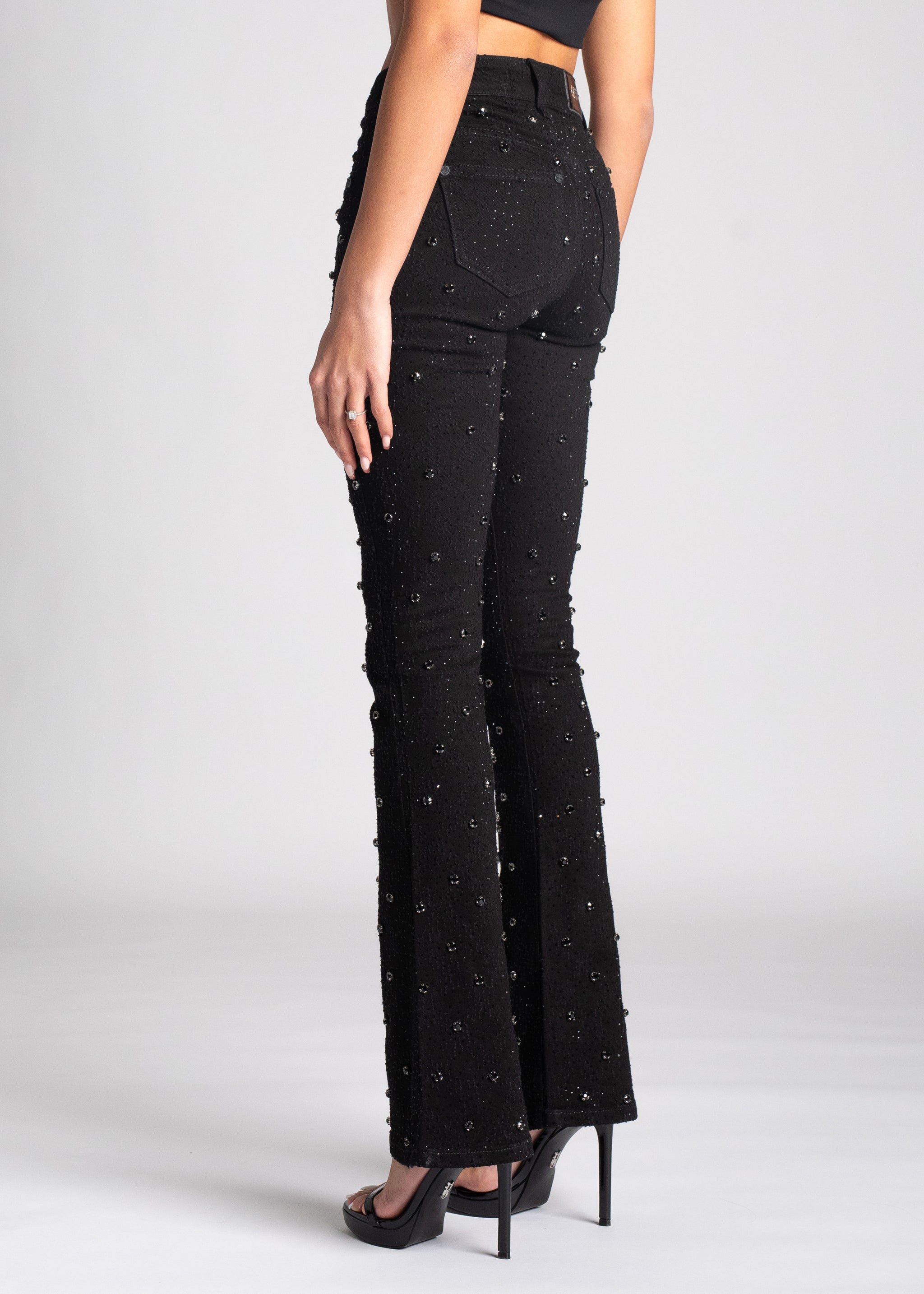 All Black Embellished Skinny Denim