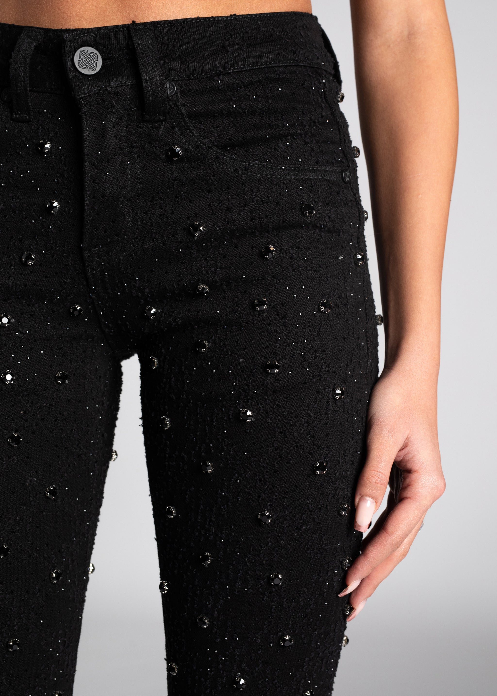 All Black Embellished Skinny Denim