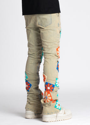 デニム・ジーパン PLZPROJECT FLOWER HOT PIECE DENIM Embroidered Denim Jeans - Women Sexy Floral High Waisted
