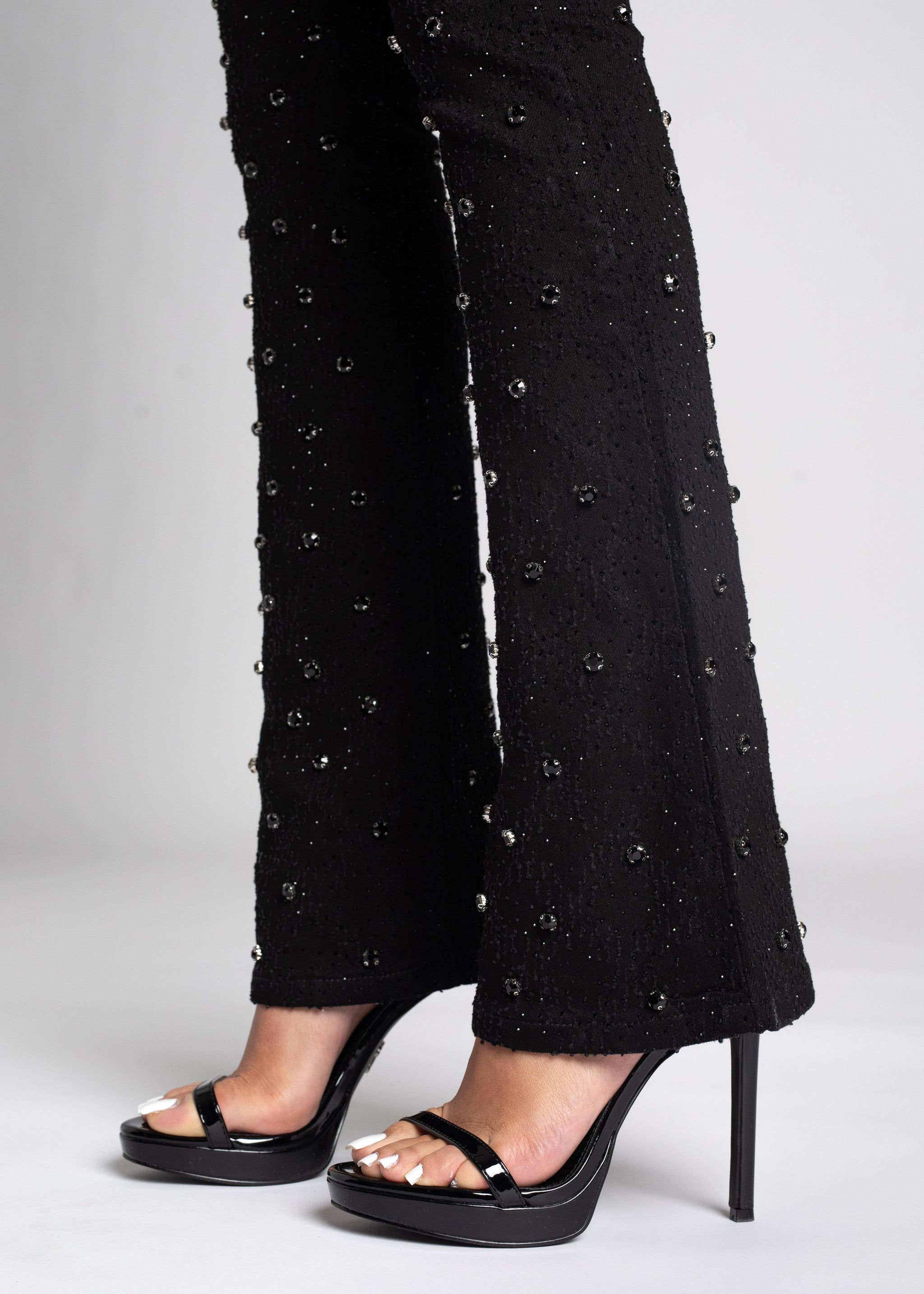 All Black Embellished Skinny Denim