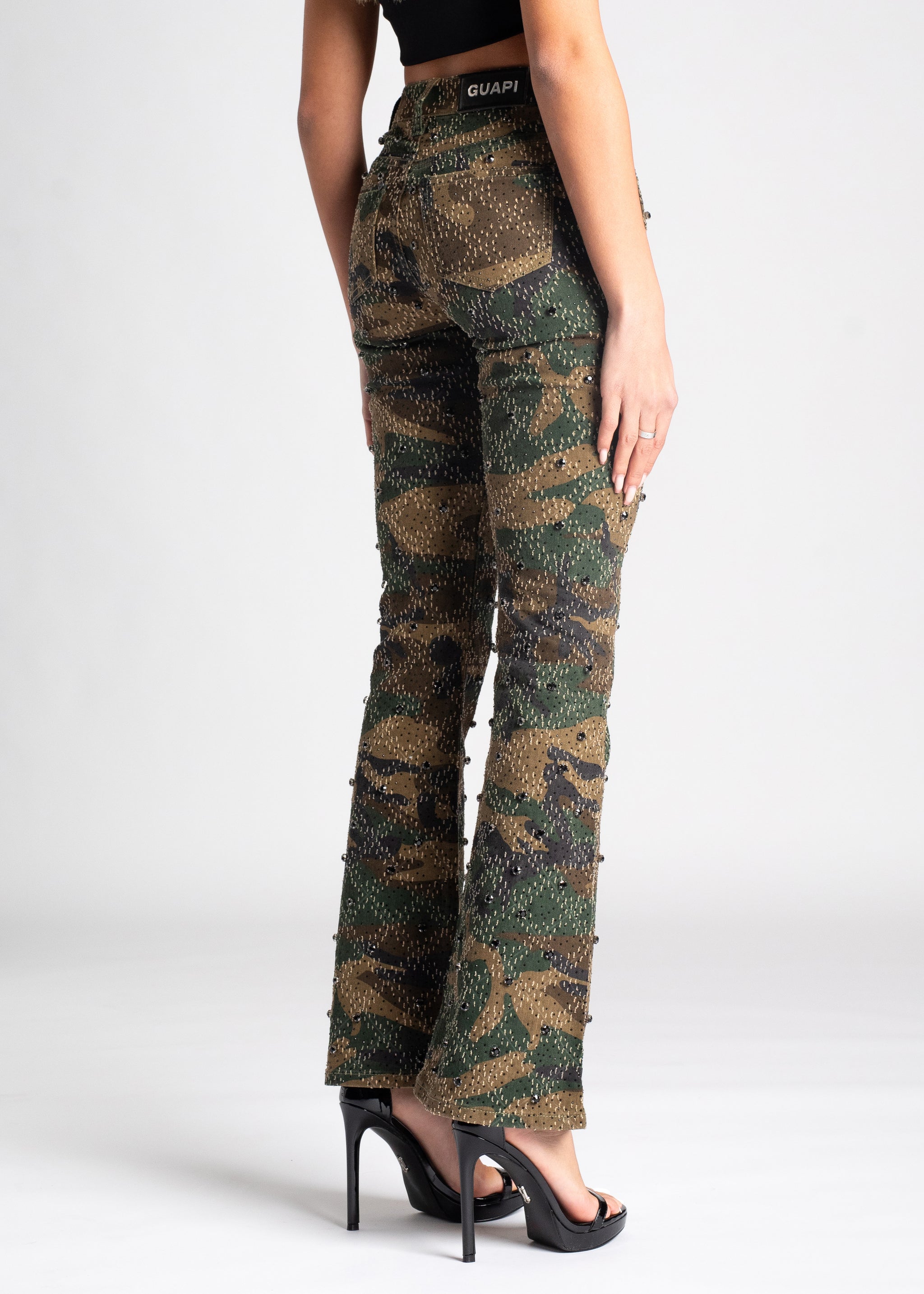 Camo Embellished Skinny Denim