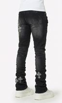 Obsidian Black Faded Cross Denim