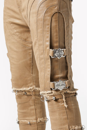 Mud Brown Waxed Convertible Denim