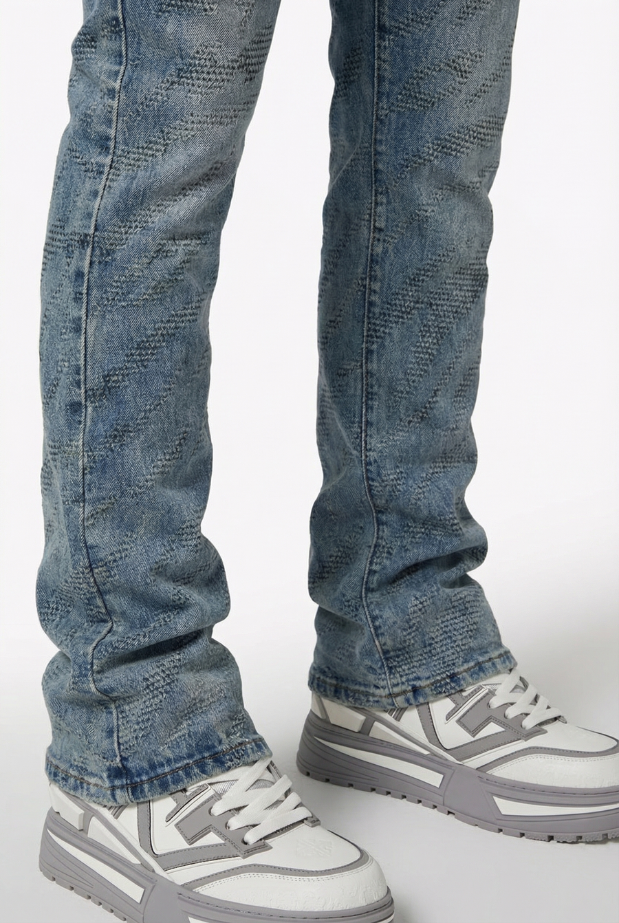 Vintage Blue Laser Distressed Denim