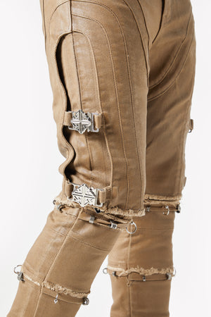 Mud Brown Waxed Convertible Denim