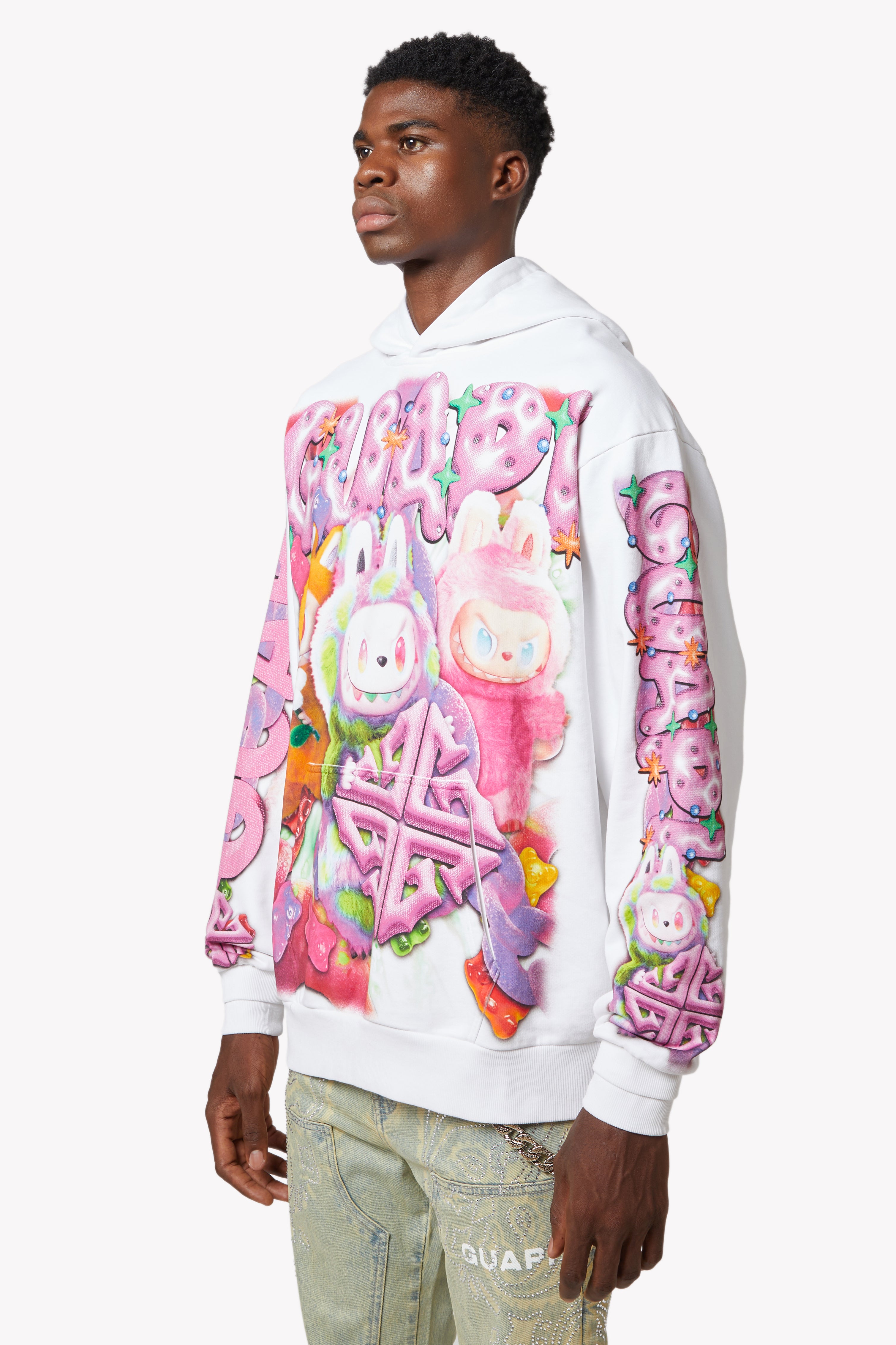 White Candy Riot Hoodie V2 – GUAPI CLOTHING FZ-LLC