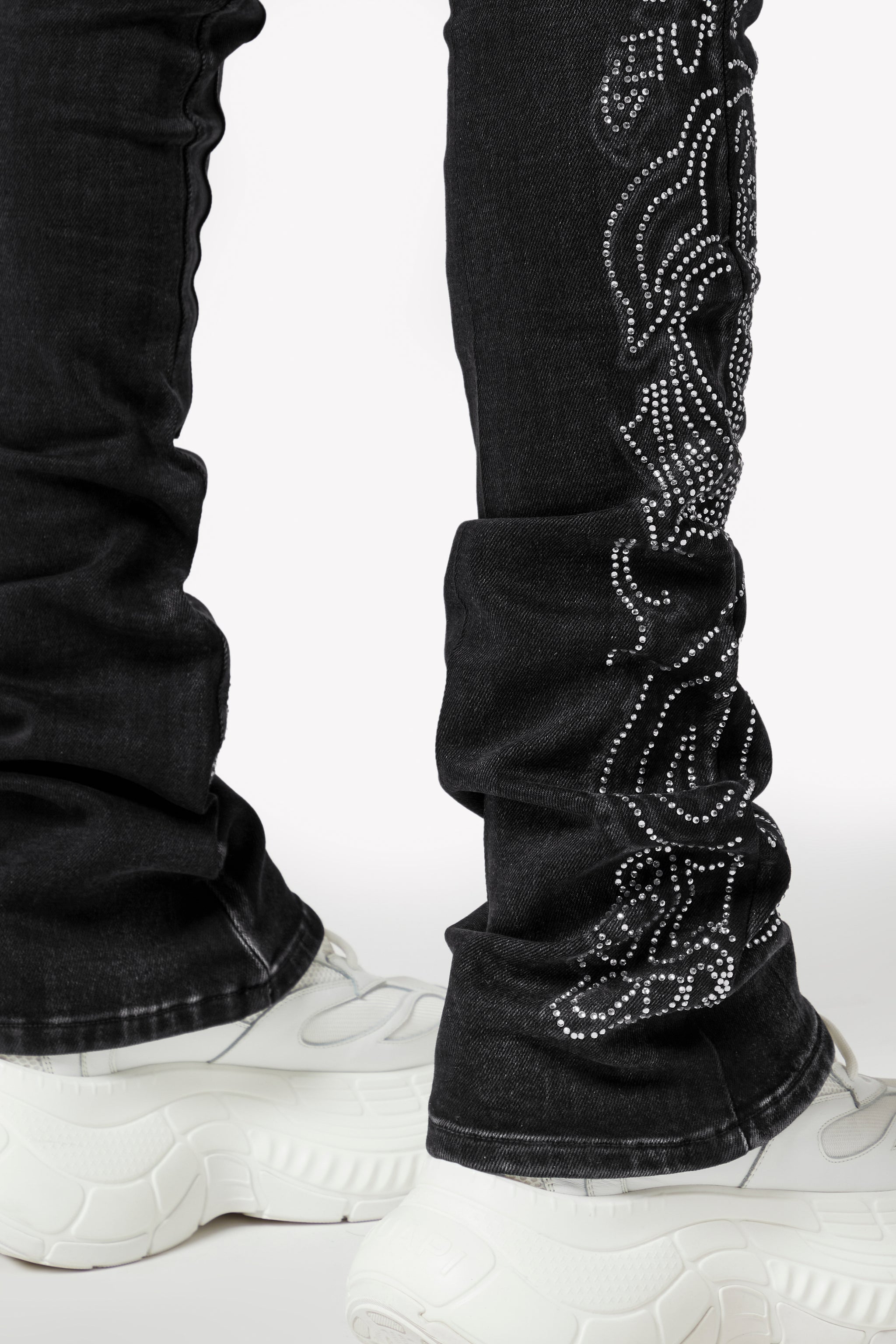 Vintage Black Paisley Denim