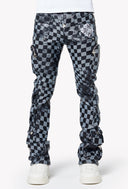 Obsidian Black Checkerboard Leather Pant