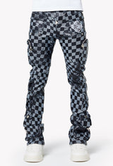 Obsidian Black Checkerboard Leather Pant