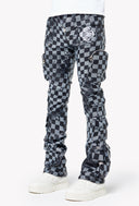 Obsidian Black Checkerboard Leather Pant
