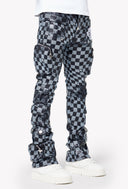 Obsidian Black Checkerboard Leather Pant