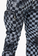 Obsidian Black Checkerboard Leather Pant