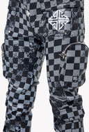Obsidian Black Checkerboard Leather Pant