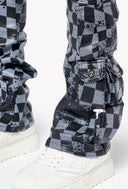 Obsidian Black Checkerboard Leather Pant