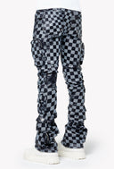 Obsidian Black Checkerboard Leather Pant