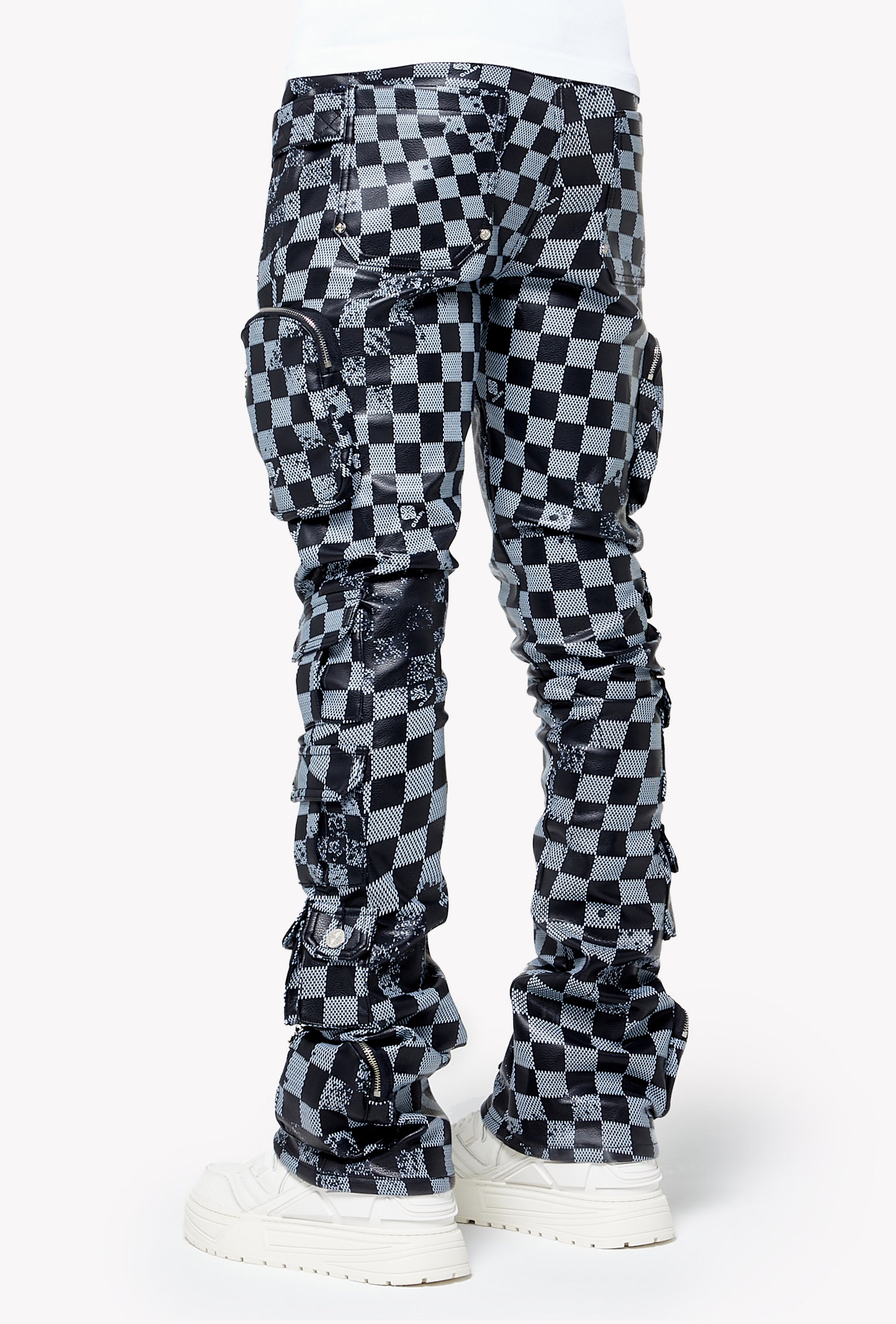 Obsidian Black Checkerboard Leather Pant