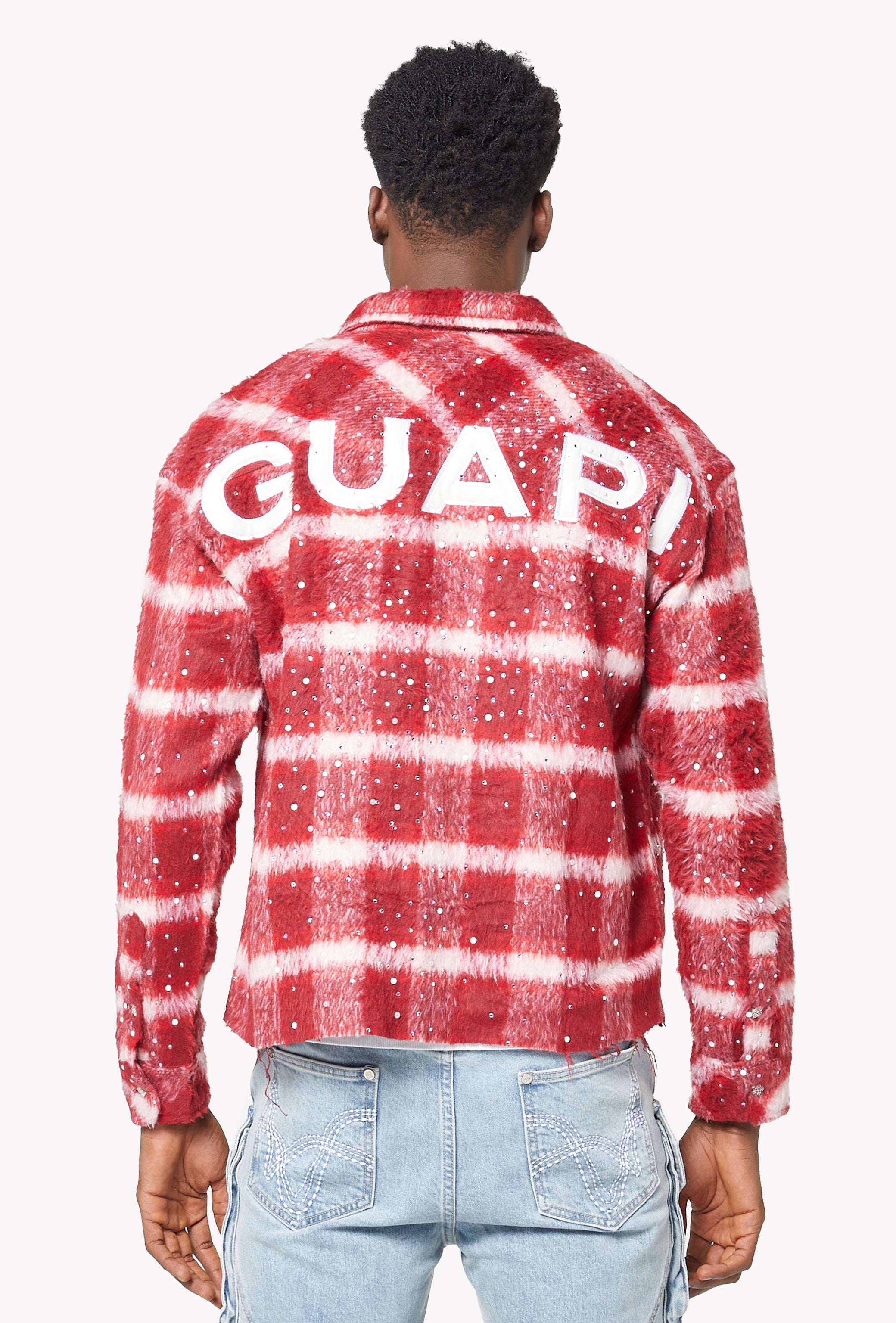 GUAPIチェックラインストーンフランネルシャツ タータンチェック GUAPI(グアピ) シャツ(メンズ) - ブランド通販のBUYMA
