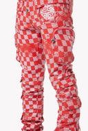 Blood Red Checkerboard Leather Pant