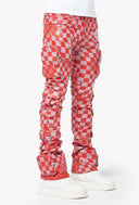 Blood Red Checkerboard Leather Pant