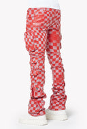 Blood Red Checkerboard Leather Pant