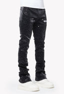 Obsidian Black Raindrop Leather Pant