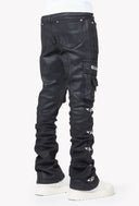 Obsidian Black Waxed Cargo Denim
