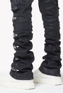 Obsidian Black Waxed Cargo Denim