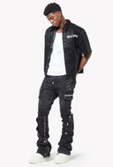 Vintage Black Steel Plate Denim