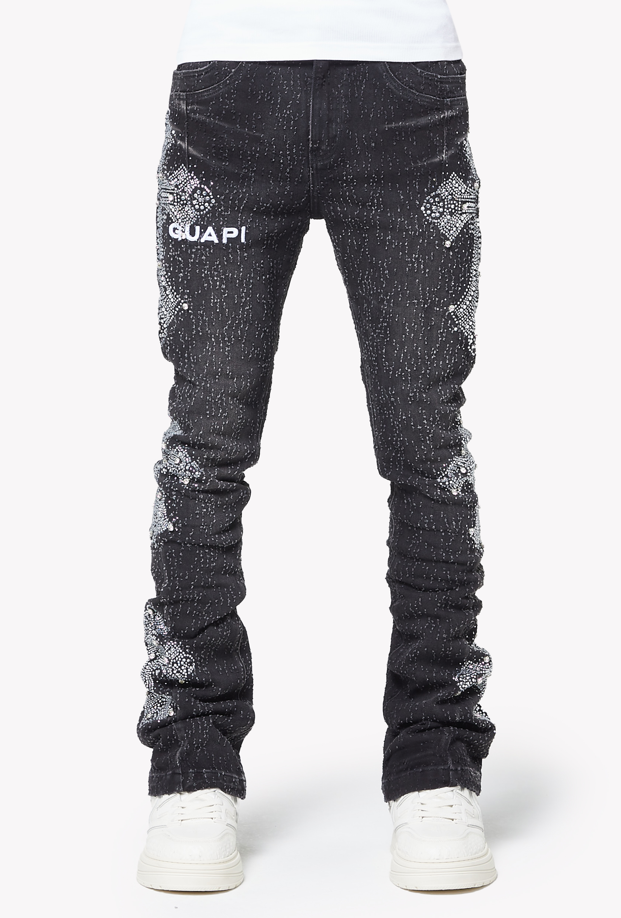 【国内入手困難✨️】GUAPI / DISTRESSED CROSS DENIM Vintage Black Distressed Cross Denim - Guapi Clothing