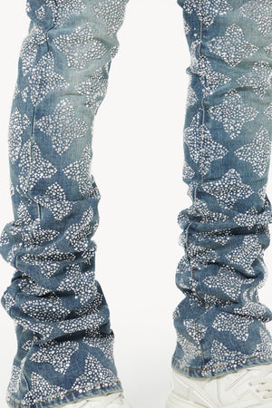 Vintage Blue Embellished Denim