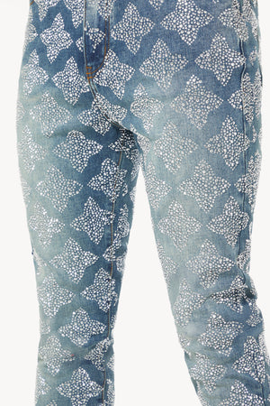Vintage Blue Embellished Denim