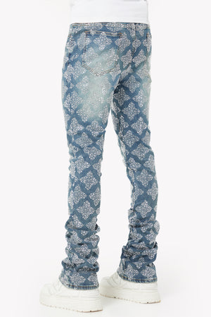 Vintage Blue Embellished Denim